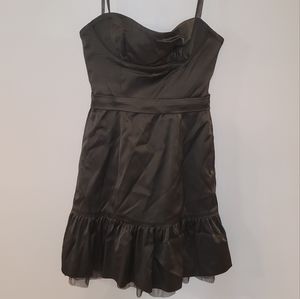 BCBG MAX AZRIA Strapless Black Dress w/Ruffled Hem